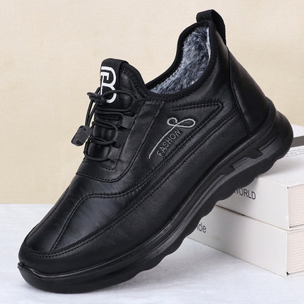 Factory wholesale cotton shoes winter new middle-aged and elderly cotton shoes men's shoes plus velvet casual warm snow boots flat men's boots