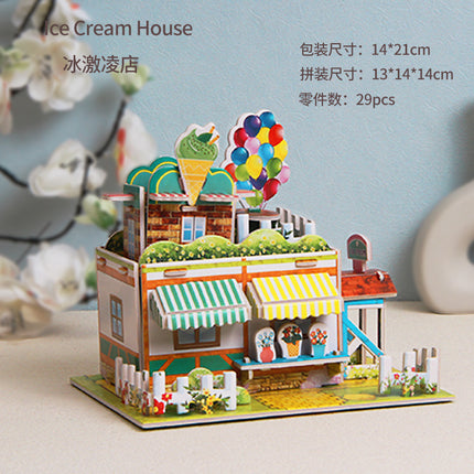 Paper 3D Stereo Puzzle Education School Model DIY Handmade Kidsren's Educational Toys Girls Kindergarten Wholesale