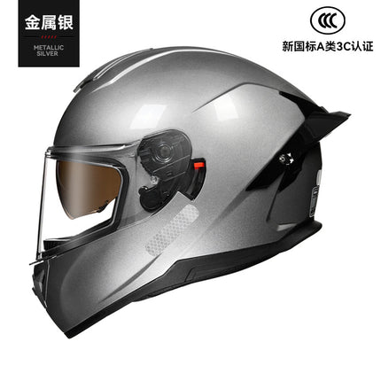 New National Standard 3C/Dot Certified Motorcycle Helmet Dual Lens with Bluetooth Headset Glasses Slot Full Face Motorcycle Helmet