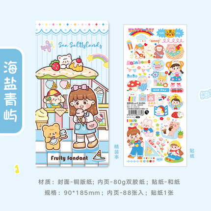 Message cartoon girl small notebook cute mini portable notepad pocket notebook student notebook words