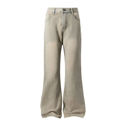 2025 Summer New Vintage Jeans Nostalgic Wide-Leg Jeans Men's Straight Floor-Length Pants Men's One-Piece Dropshipping