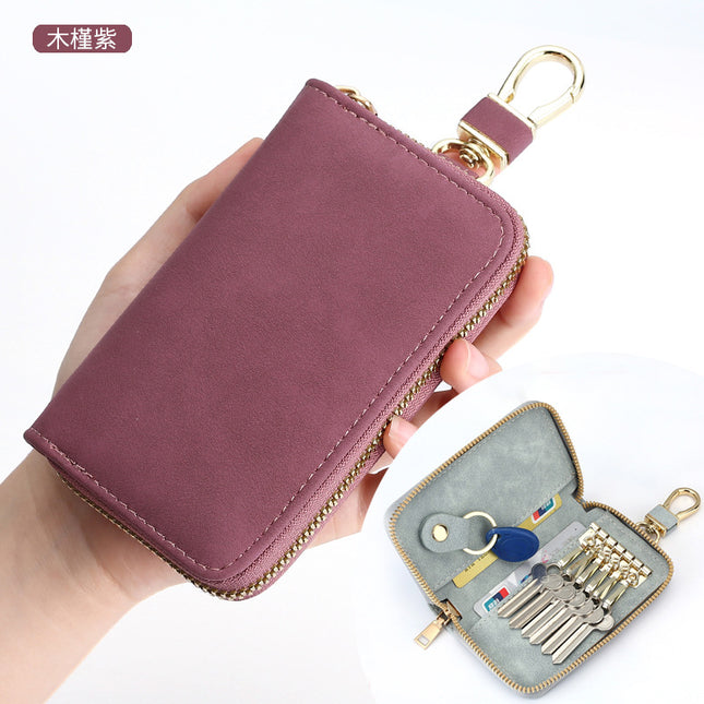 Vintage Simple Zipper Key Bag Men's Waist Hanging Multifunctional Household Small Bag Large Capacity Car Women's Key Bag
