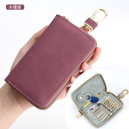 Vintage Simple Zipper Key Bag Men's Waist Hanging Multifunctional Household Small Bag Large Capacity Car Women's Key Bag