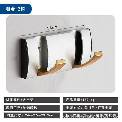 Bathroom Hidden Hooks, No-Drill Coat Hooks, Towel Hooks, Behind-The-Door Entryway Wardrobe Creative Space Aluminum Hangers