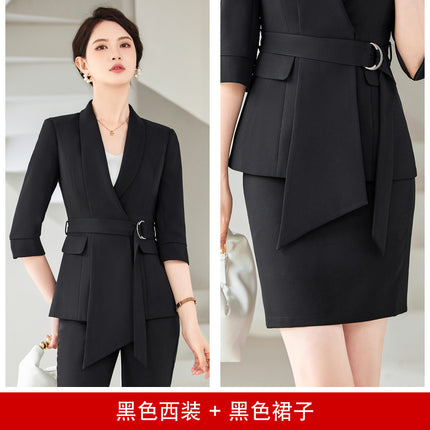 Professional Suit suit Dress Female Fashion Temperament Goddess Fan Hotel Reception Beauty Salon Work Clothes