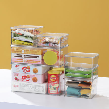 Transparent Storage Box Acrylic Snack Storage Basket Desktop Cabinet Storage Box Home Living Room Debris Organizing Box