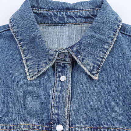 Kaopu Za 2025 New Summer Style European and American Fashion Elegant Waist-Slimming Denim Mini Dress