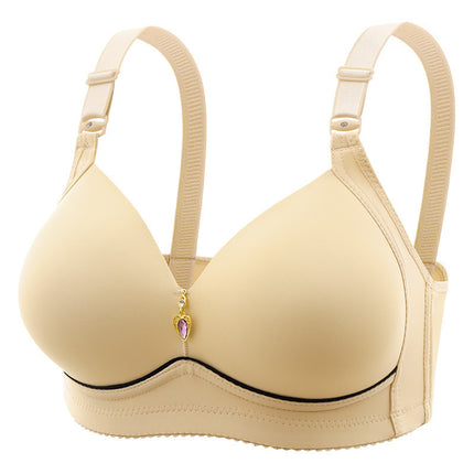 Cross-border New plus size No Steel Ring Comfortable Breathable Gather Women's Underwear Non-magnetic Thin Cup Glow chubby girl Bra