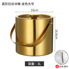Gold-3l portable double-layer ice bucket with ice clip + spacer