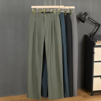 High-Quality Semi-Elastic Summer Thin Straight Loose Drape Sports Dance Floor-Length Pants Unisex Trousers Dress Pants