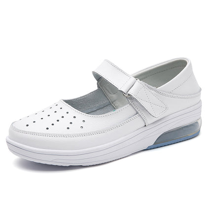 Nurse Shoes Women's Hole-In-The-Wall Soft Sole Breathable Non-Tiring Feet Hollow Summer Sandals Thick-Soled Air Cushion Medical Shoes