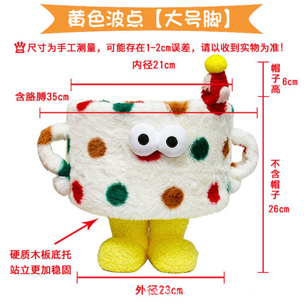 Cartoon Bigfoot Little Monster Storage Basket for Miscellaneous Snacks Large Dopamine Lamb Velvet Cute Storage Basket