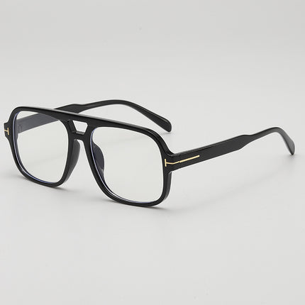 2025 retro double beam large frame small UV-proof sunglasses Korean style outdoor travel decorative flat glasses