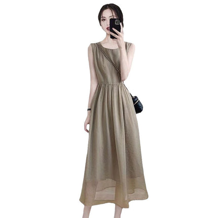Gentle Style Age-reducing Elegant Niche Sleeveless Dress Summer New Women's Clothing Tea Break French Fashionable Slimming Skirt