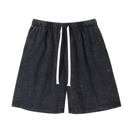 Foreign trade European code wash old shorts 300G heavy cotton fashion brand retro five-point pants men's summer casual pants