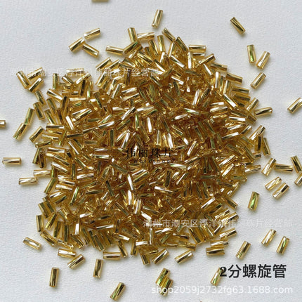 Silver filling series full set Golden Rice beads tube beads loose beads handmade diy jewelry hand sewing clothing accessories material