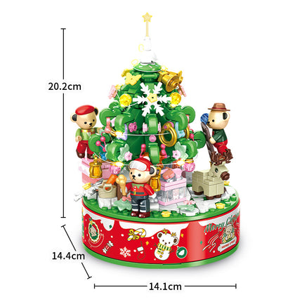 Penrose's New Product 881305 Teddy Bear Christmas Music Box Small Particle Building Block Toy Music Box