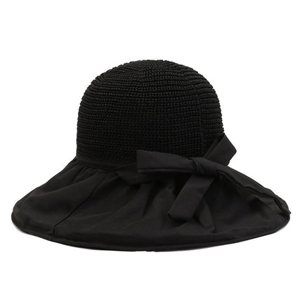 Fisherman Hat Women's Summer Sunshade Big Nipple Hat Face-Covering Sunscreen Hat UV Protection All-Match Black Glue Sun Hat