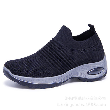 Women's Shoes 2024 Spring and Autumn Fashion Casual Sports Shoes Wholesale Temu Cross-Border Dropshipping Trendy Air Cushion Socks Shoes for Women
