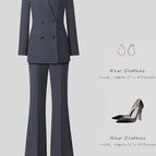 25901 gray suit + wide-leg pants / 4 XL