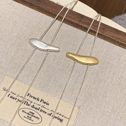 Silver-Plated Copper Necklace for Women, Small Fish Design, Brushed Sweater Chain, Elegant and High-End Clavicle Chain, New Jewelry Item