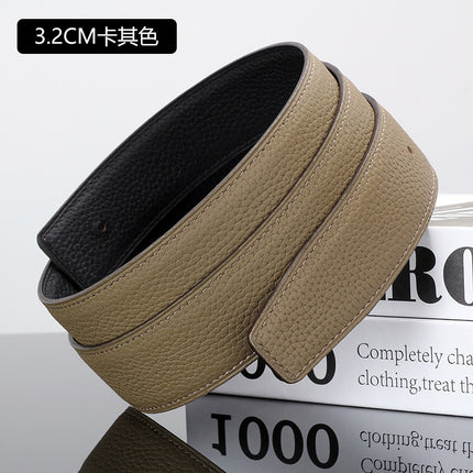 Guangzhou belt manufacturers spot wholesale headless layer cowhide smooth buckle leather pure cowhide pants belt does not take the lead