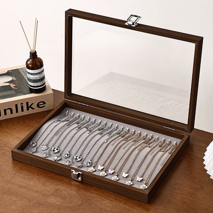 Walnut Jewelry Storage Box Ring Earrings Necklace Bracelet Box Solid Wood Large Capacity Anti-Oxidation Jewelry Display Box