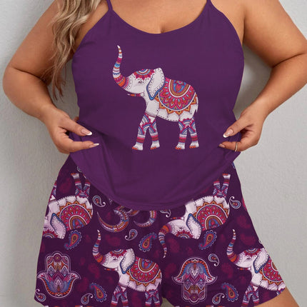 Foreign trade wholesale spring new sexy printed comfortable suspender shorts European and American pajamas suit cross-border home clothes for women