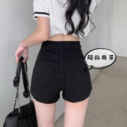 Petite Black Shorts Skinny Jeans Women's Summer Wide-Leg Pants New Hot Girl Hot Pants American Style Small Pants