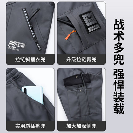 Autumn and Winter Jacket Suit Men's Velvet Cold-Proof, Windproof, Waterproof and Warm Cycling Mountaineering Clothing Outdoor Thickeneding