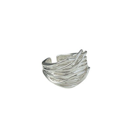 Minimalist Multi-Layered Line Cross Ring for Women, Simple and Unique Geometric Open Ring, Trendy Index Finger Ring