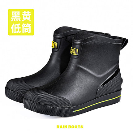 Fashion Short Rain Shoes Men's Low Work Shoes Low-top Non-slip Kitchen Shoes Wear-resistant Rubber Shoes Fishing Shoes Waterproof Shoes