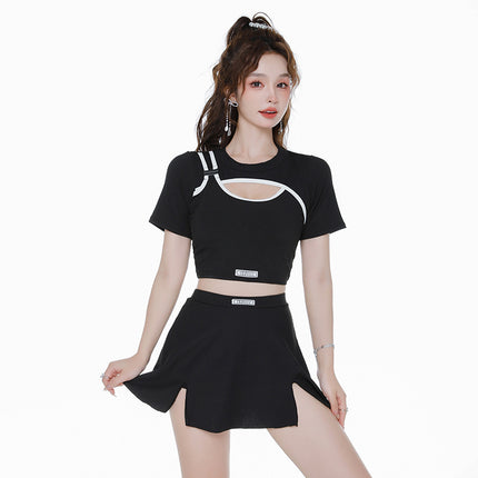 Swimsuit Women's Conservative Split Skirt Style Hot Spring New Style Pure Belly Covering Slimming Sexy Small Chest Gathering Internet Celebrous Swimsuit