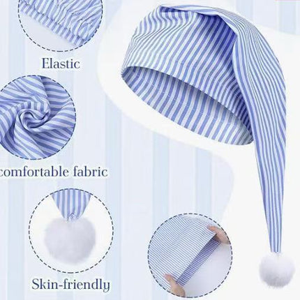 Amazon new men's long hat ladies with white fur ball nightcap adjustable hat circumference can be used for parent-child