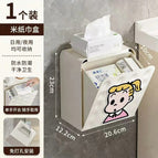Wave wall hanging storage box [1 piece] + girl sticker