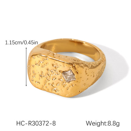 European and American stainless steel shell opening ring inlaid white shell ring women's non-fading ring high-level color matching jewelry