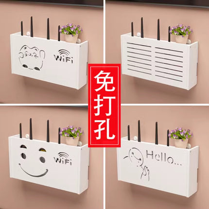 Punch-free router storage box wall-mounted TV set-top box storage rack home living room wifi blocking bracket