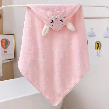 Coral Fleece Bath Towel Class A Baby Holding quilt Absorbent Newborn Children Autumn and Winter Thickened Package Cartoon Hooded Bath Towel Bucket