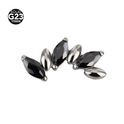 F-136 titanium alloy multicolor stitching zircon horse eye five zirconium earnail lip nail ear bone nail piercing jewelry wholesale