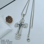 Steel color pendant + 3mm*55cm pearl chain / S.STEEL