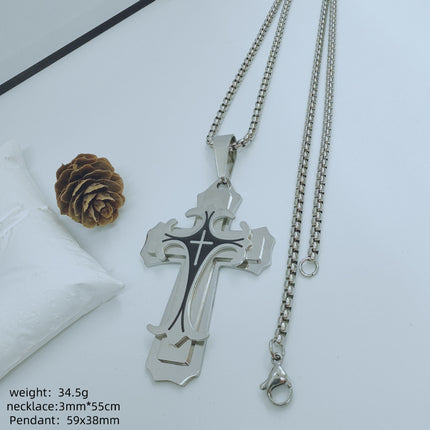 Factory direct Amazon AliExpress European and American fashion personality stainless steel men's pendant necklace wholesale