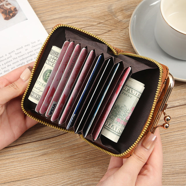 New Wallet Women's Fashion Zipper Short Coin Purse Large Capacity Coin Clip Bag Multi-Card Slot Card Holder Wallet