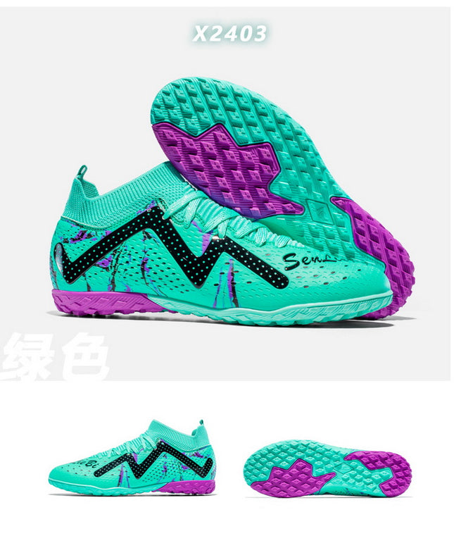 Cross-Border Amazon High-Top Soccer Shoes for Boys and Adults, Long-Spiked Tf Cleats, Competition Children's Training Soccer Shoes