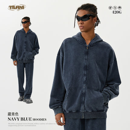 TILANI Batik Heavy 420g Hooded Sweater Casual Sportswear suit Men's and Women's Hoodie Sweater Two-Piece Set