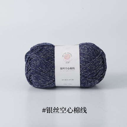 Silver Hollow Cotton 1.5mm Glossy Fine Woven Creative DIY Handmade Crochet Bag