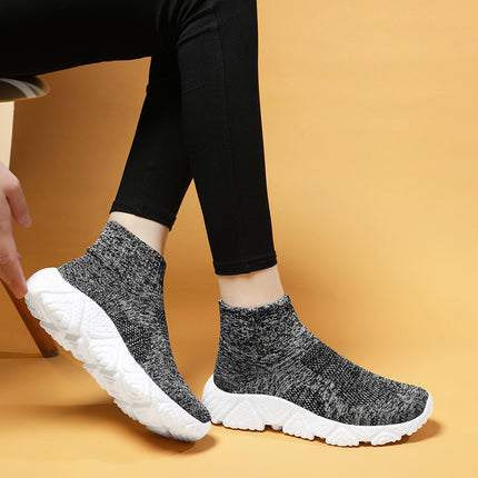 New spring and summer men's and women's casual shoes thick bottom sneaker slip-on loafers slip-on fashion shoes flying woven women's shoes