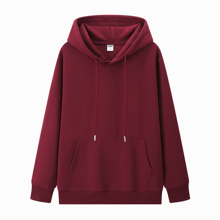 2025 Autumn/Winter M086 Trendy 350g Retro Cotton Loose Comfortable Warm Solid Color Pullover Hoodie