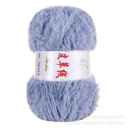 Nine-color bird thick fur line imitation fur fluff line long hair mink hat handmade scarf knitting diy wool ball