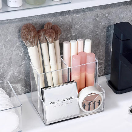 Transparent Storage Box Cosmetics Organizer Desktop Lipstick Makeup Brush Skin Care Product Pen Holder Makeup Box Storage Shelf
