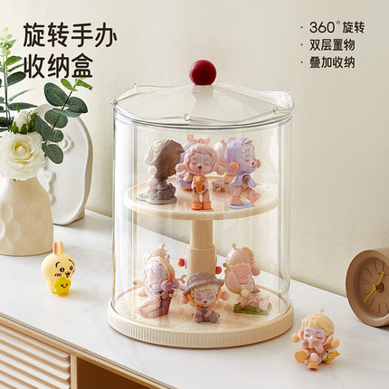 Household Blind Box Storage Display Rack Rotatable Lifting Bubble Mart Display Box Transparent Hand Dustproof Storage Box
